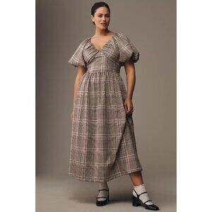 En Saison Charleigh Puff-Sleeve Midi Dress 1X